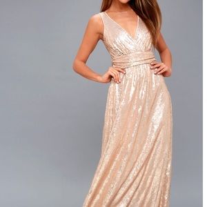 Rose gold sequin gown